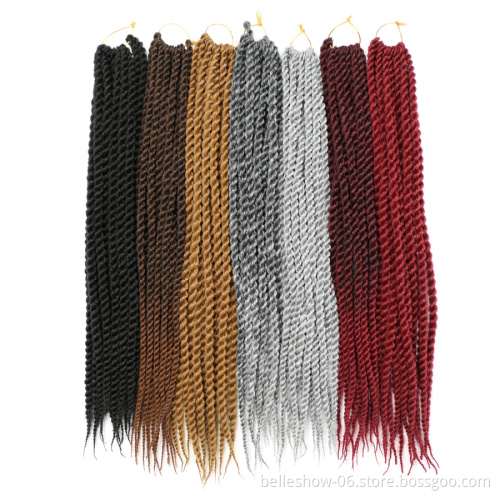 Hot sell 22 inches  12stands synthetic braiding hair afro twist braids straight crochet braid hair senegalese hair extension